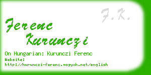 ferenc kurunczi business card